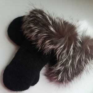 Fur trimmed mittens final price drop